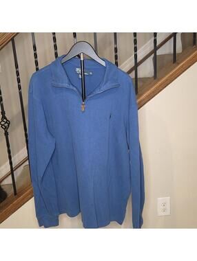 Polo by Ralph Lauren Men's Blue Quarter-Zip Pullover Sweater XL